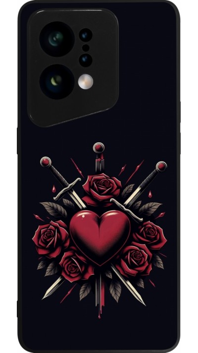 Coque OPPO Find X5 - Silicone rigide noir Valentine 2024 gothic love