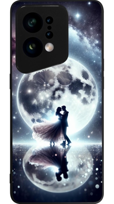 Coque OPPO Find X5 - Silicone rigide noir Valentine 2024 Love under the moon