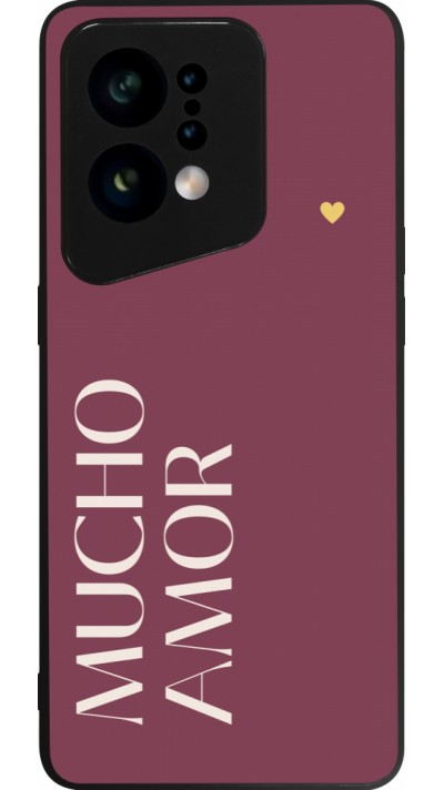 Coque OPPO Find X5 - Silicone rigide noir Valentine 2024 mucho amor rosado