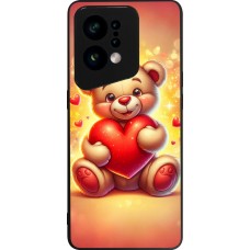 OPPO Find X5 Case Hülle - Silikon schwarz Valentin 2024 Teddy Liebe