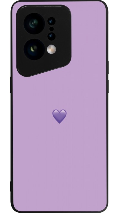 Coque OPPO Find X5 - Silicone rigide noir Valentine 2023 purpule single heart