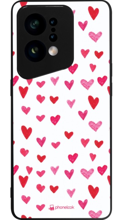 Coque OPPO Find X5 - Silicone rigide noir Valentine 2022 Many pink hearts