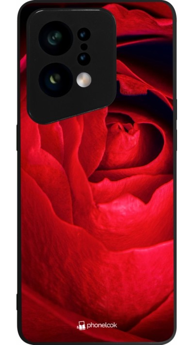 Coque OPPO Find X5 - Silicone rigide noir Valentine 2022 Rose