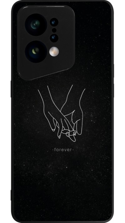 Coque OPPO Find X5 - Silicone rigide noir Valentine 2023 hands forever