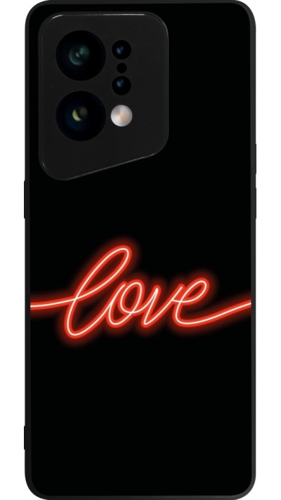 Coque OPPO Find X5 - Silicone rigide noir Valentine 2023 neon love