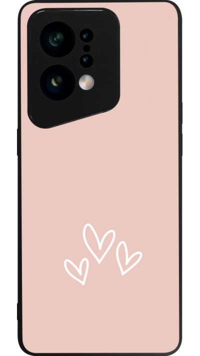 Coque OPPO Find X5 - Silicone rigide noir Valentine 2023 three minimalist hearts