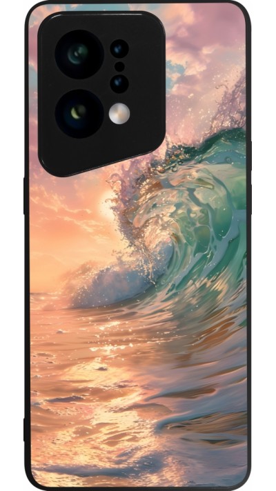 Coque OPPO Find X5 - Silicone rigide noir Wave Sunset