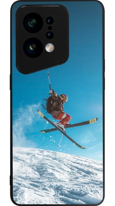 Coque OPPO Find X5 - Silicone rigide noir Winter 22 Ski Jump