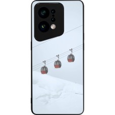 OPPO Find X5 Case Hülle - Silikon schwarz Winter 22 ski lift