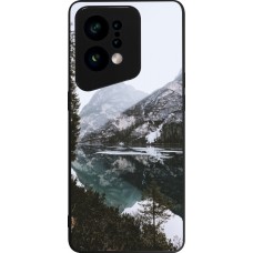 OPPO Find X5 Case Hülle - Silikon schwarz Winter 22 snowy mountain and lake