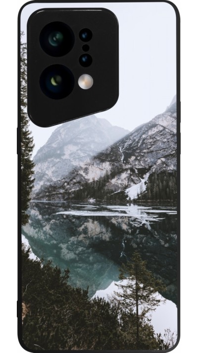 Coque OPPO Find X5 - Silicone rigide noir Winter 22 snowy mountain and lake