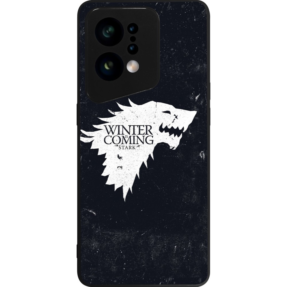 Coque OPPO Find X5 - Silicone rigide noir Winter is coming Stark