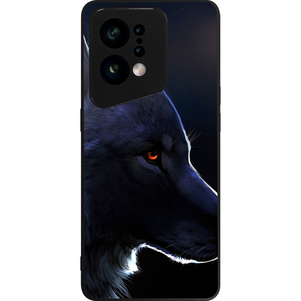 OPPO Find X5 Case Hülle - Silikon schwarz Wolf Shape