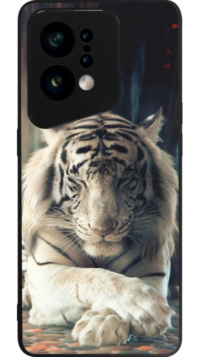 Coque OPPO Find X5 - Silicone rigide noir Zen Tiger