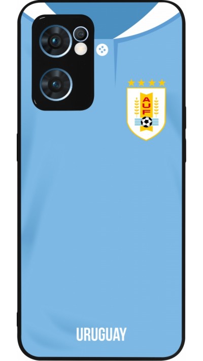 OPPO Reno7 5G Case Hülle - Silikon schwarz Uruguay 2022 personalisierbares Fussballtrikot