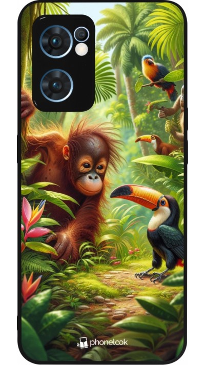 OPPO Reno7 5G Case Hülle - Silikon schwarz Tropischer Dschungel Tayrona