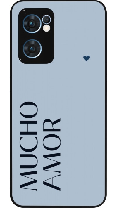 OPPO Reno7 5G Case Hülle - Silikon schwarz Valentine 2024 mucho amor azul