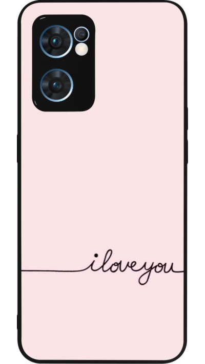 OPPO Reno7 5G Case Hülle - Silikon schwarz Valentine 2023 i love you writing