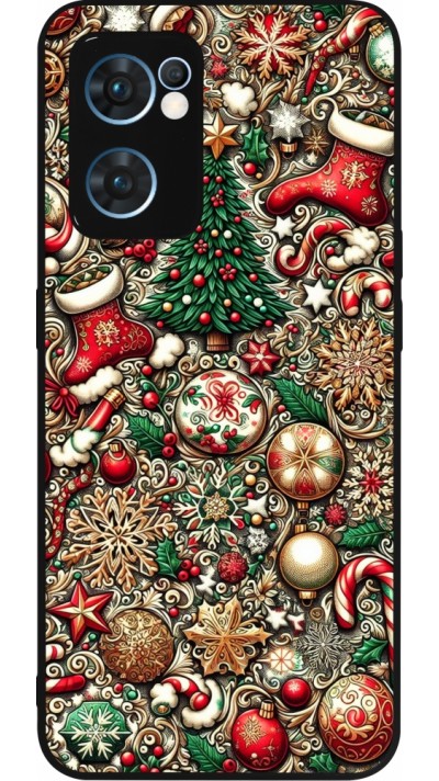 OPPO Reno7 5G Case Hülle - Silikon schwarz Weihnachten 2023 Mikromuster