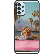 Coque Samsung Galaxy A13 5G - Silicone rigide noir Tigre voiture rose