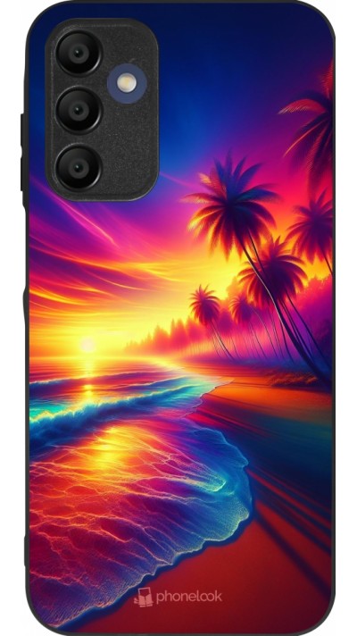 Samsung Galaxy A15 Case Hülle - Silikon schwarz Strand Sonnenuntergang auffällig