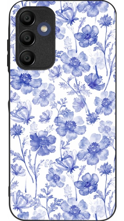 Coque Samsung Galaxy A15 - Silicone rigide noir Spring 23 watercolor blue flowers