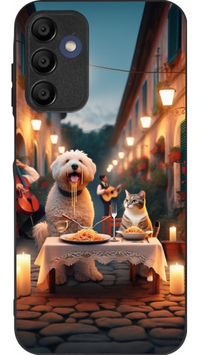 Coque Samsung Galaxy A15 - Silicone rigide noir Valentine 2024 Dog & Cat Candlelight