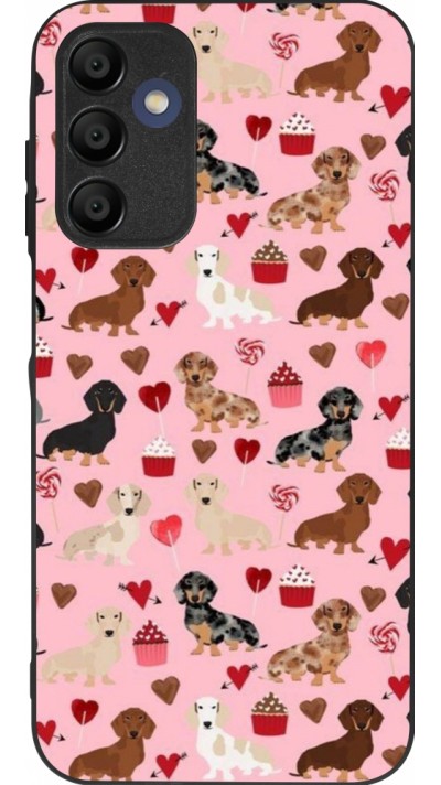 Coque Samsung Galaxy A15 - Silicone rigide noir Valentine 2024 puppy love