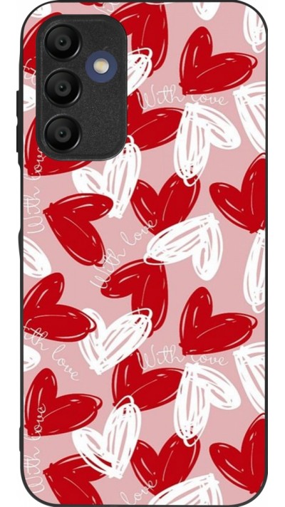 Coque Samsung Galaxy A15 - Silicone rigide noir Valentine 2024 with love heart