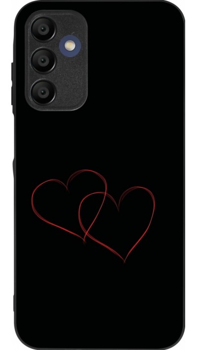 Coque Samsung Galaxy A15 - Silicone rigide noir Valentine 2023 attached heart