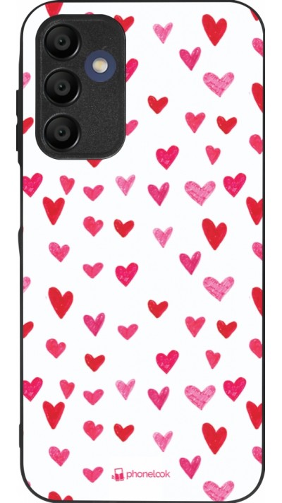 Coque Samsung Galaxy A15 - Silicone rigide noir Valentine 2022 Many pink hearts