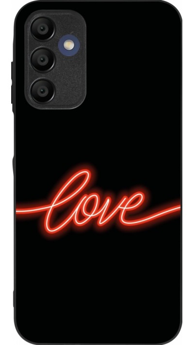 Coque Samsung Galaxy A15 - Silicone rigide noir Valentine 2023 neon love