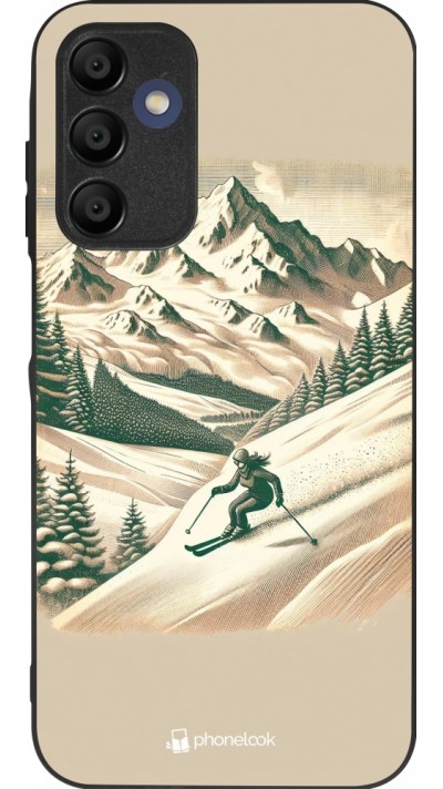 Coque Samsung Galaxy A15 - Silicone rigide noir Vintage Ski Mountain