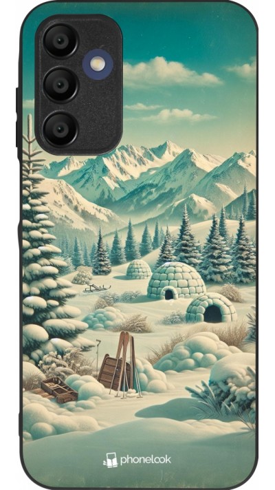 Coque Samsung Galaxy A15 - Silicone rigide noir Vintage Snowy Mountain Igloo