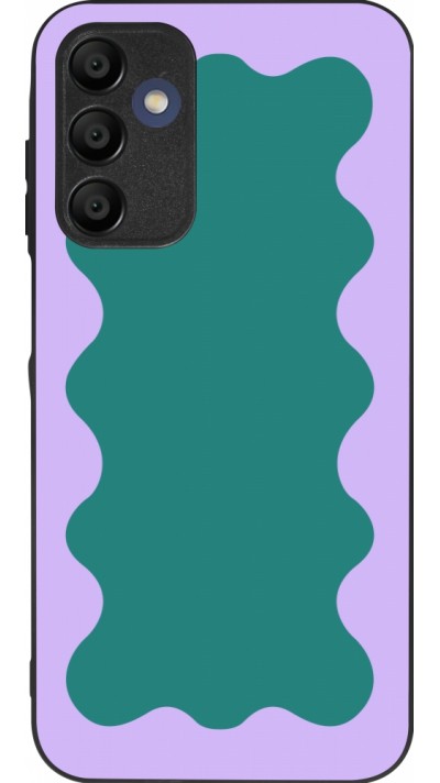 Coque Samsung Galaxy A15 - Silicone rigide noir Wavy Rectangle Green Purple