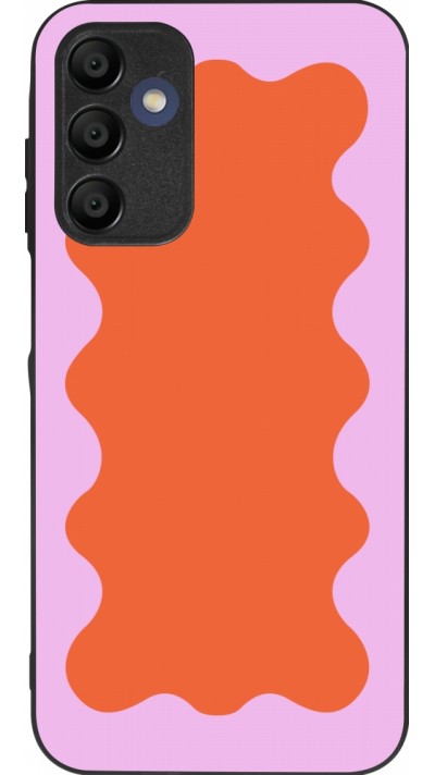 Coque Samsung Galaxy A15 - Silicone rigide noir Wavy Rectangle Orange Pink