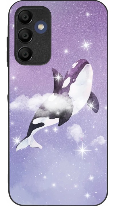 Coque Samsung Galaxy A15 - Silicone rigide noir Whale in sparking stars