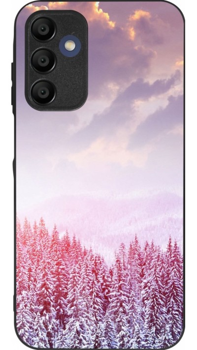 Coque Samsung Galaxy A15 - Silicone rigide noir Winter 22 Pink Forest