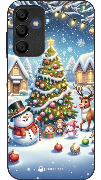 Samsung Galaxy A15 Case Hülle - Silikon schwarz Weihnachten 2023 Schneemann und Tannenbaum