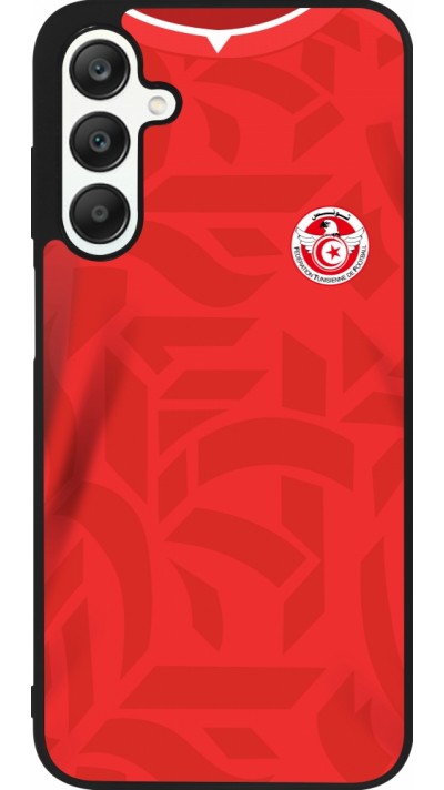 Samsung Galaxy A25 Case Hülle - Silikon schwarz Tunesien 2022 personalisierbares Fussballtrikot