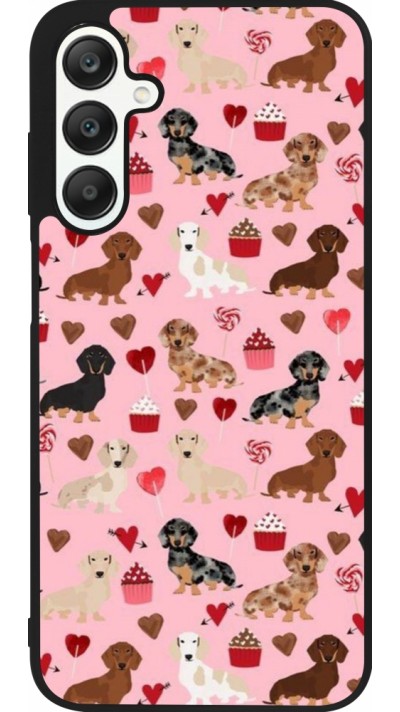 Samsung Galaxy A25 Case Hülle - Silikon schwarz Valentine 2024 puppy love