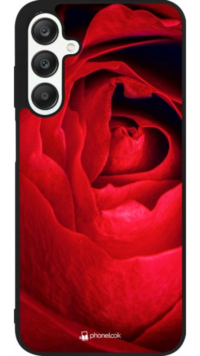 Samsung Galaxy A25 Case Hülle - Silikon schwarz Valentine 2022 Rose