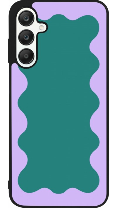 Samsung Galaxy A25 Case Hülle - Silikon schwarz Wavy Rectangle Green Purple