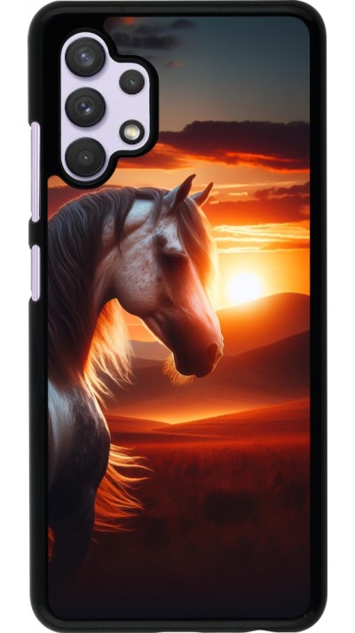 Samsung Galaxy A32 Case Hülle - Majestätischer Sonnenuntergang Pferd