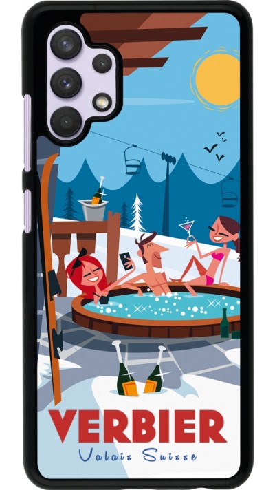 Samsung Galaxy A32 Case Hülle - Verbier Mountain Jacuzzi