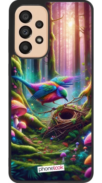 Samsung Galaxy A33 5G Case Hülle - Silikon schwarz Vogel Nest Wald