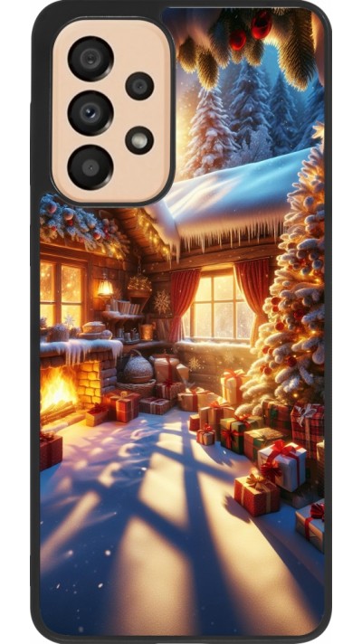 Samsung Galaxy A33 5G Case Hülle - Silikon schwarz Weihnachten Chalet Feerie