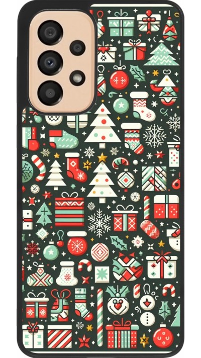 Samsung Galaxy A33 5G Case Hülle - Silikon schwarz Weihnachten 2023 Flachmuster