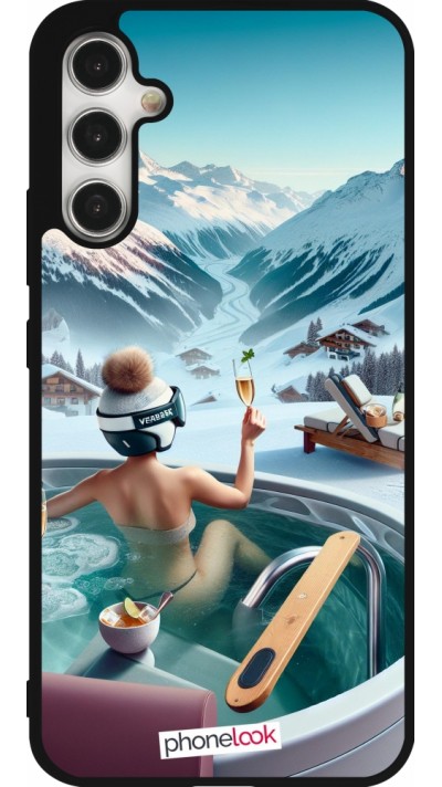 Samsung Galaxy A34 5G Case Hülle - Silikon schwarz Berg Glamour Whirlpool