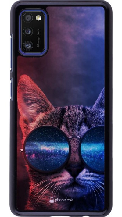 Hülle Samsung Galaxy A41 - Red Blue Cat Glasses